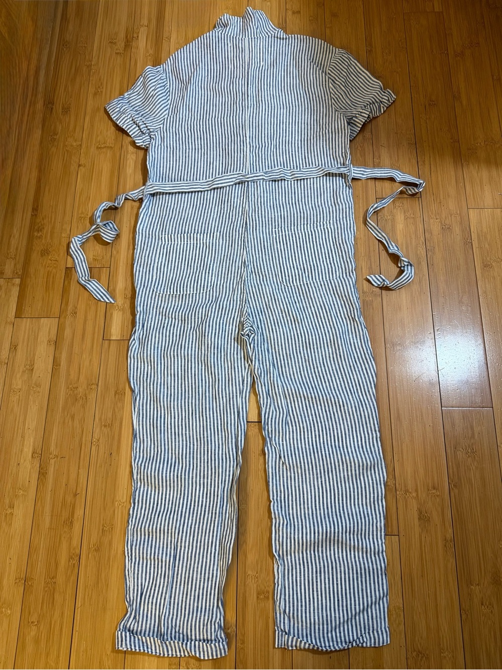 NWOT Anthropologie Cartonnier Linen Railroad Jumpsuit Size S - Picture 3 of 15